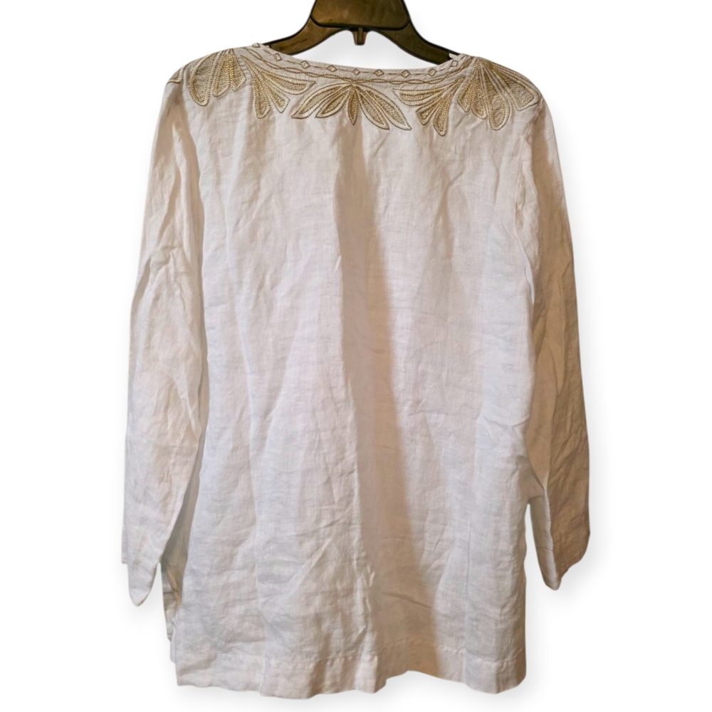 Lilly Pulitzer 100% Linen Resort Wear Tunic Top Shirt - Picture 4 of 7